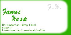 fanni wesp business card